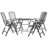 5 Piece Garden Dining Set Expanded Metal Mesh Anthracite - Side View