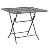 5 Piece Garden Dining Set Expanded Metal Mesh Anthracite - Top-Down View