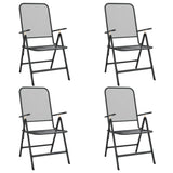 5 Piece Garden Dining Set Expanded Metal Mesh Anthracite