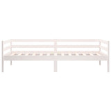 Day Bed without Mattress White 90x190 cm Solid Wood Pine - Low Angle