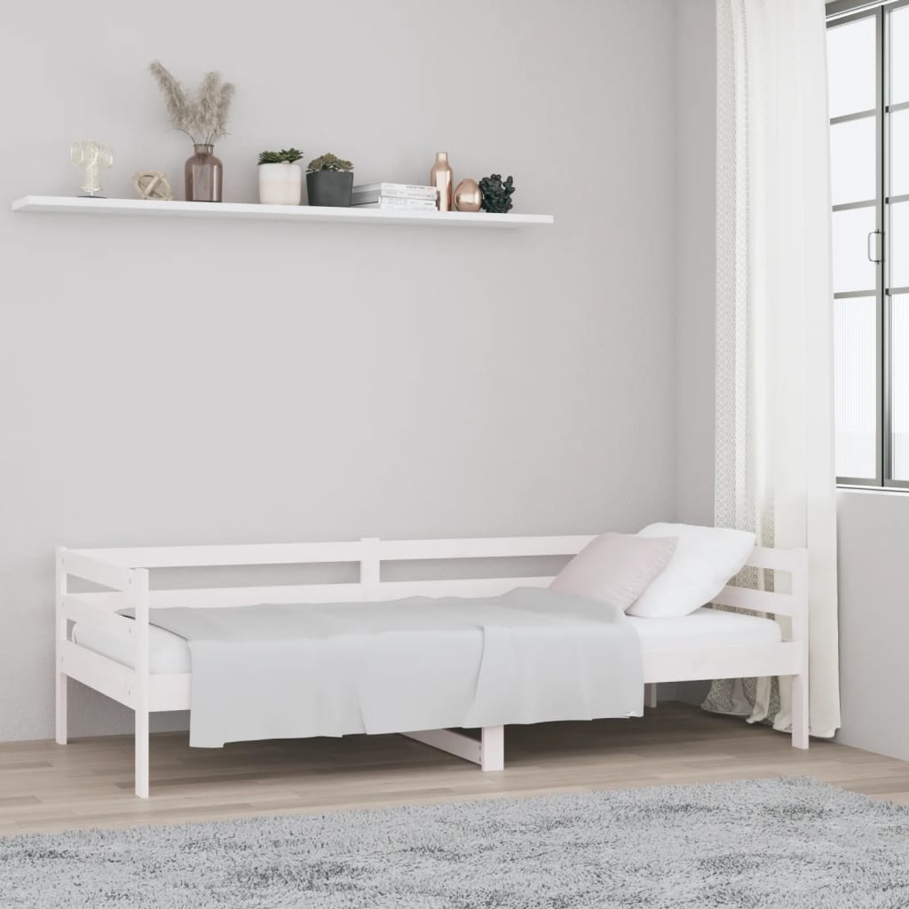 Day Bed without Mattress White 90x190 cm Solid Wood Pine