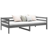 Day Bed without Mattress Grey 90x190 cm Solid Wood Pine - Rear View
