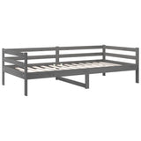 Day Bed without Mattress Grey 90x190 cm Solid Wood Pine - Close-Up Angle