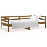 Day Bed without Mattress Honey Brown 90x190 cm Solid Wood Pine - Front View