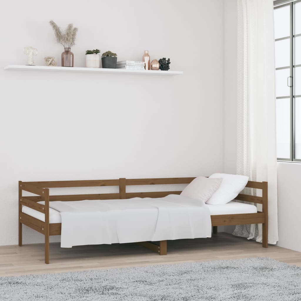 Day Bed without Mattress Honey Brown 90x190 cm Solid Wood Pine
