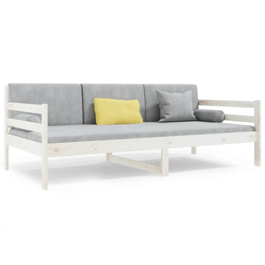 Day Bed without Mattress White 90x190 cm Solid Wood Pine