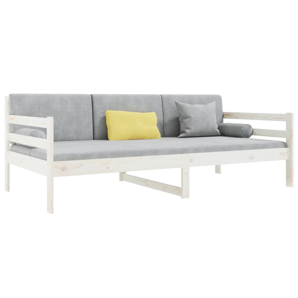 Day Bed without Mattress White 90x190 cm Solid Wood Pine