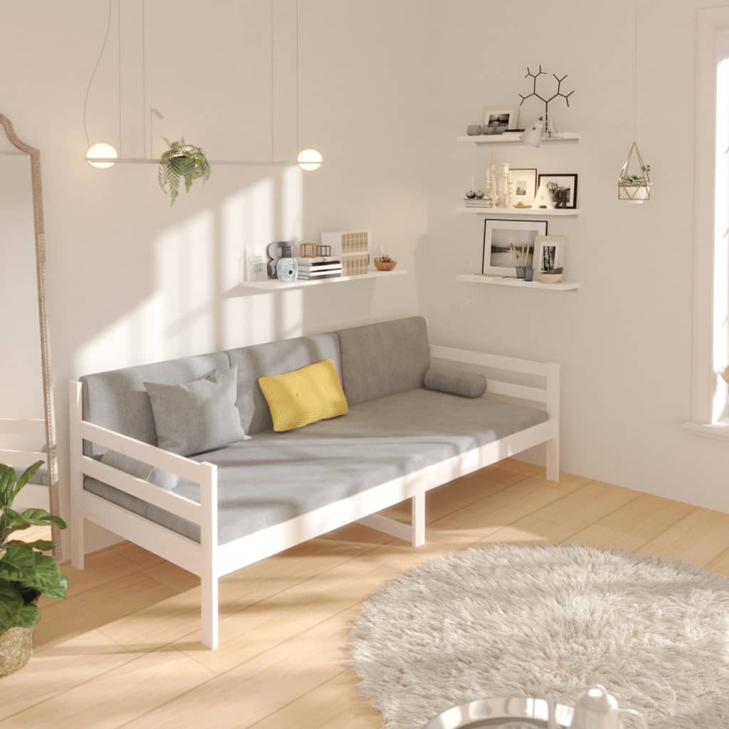 Day Bed without Mattress White 90x190 cm Solid Wood Pine