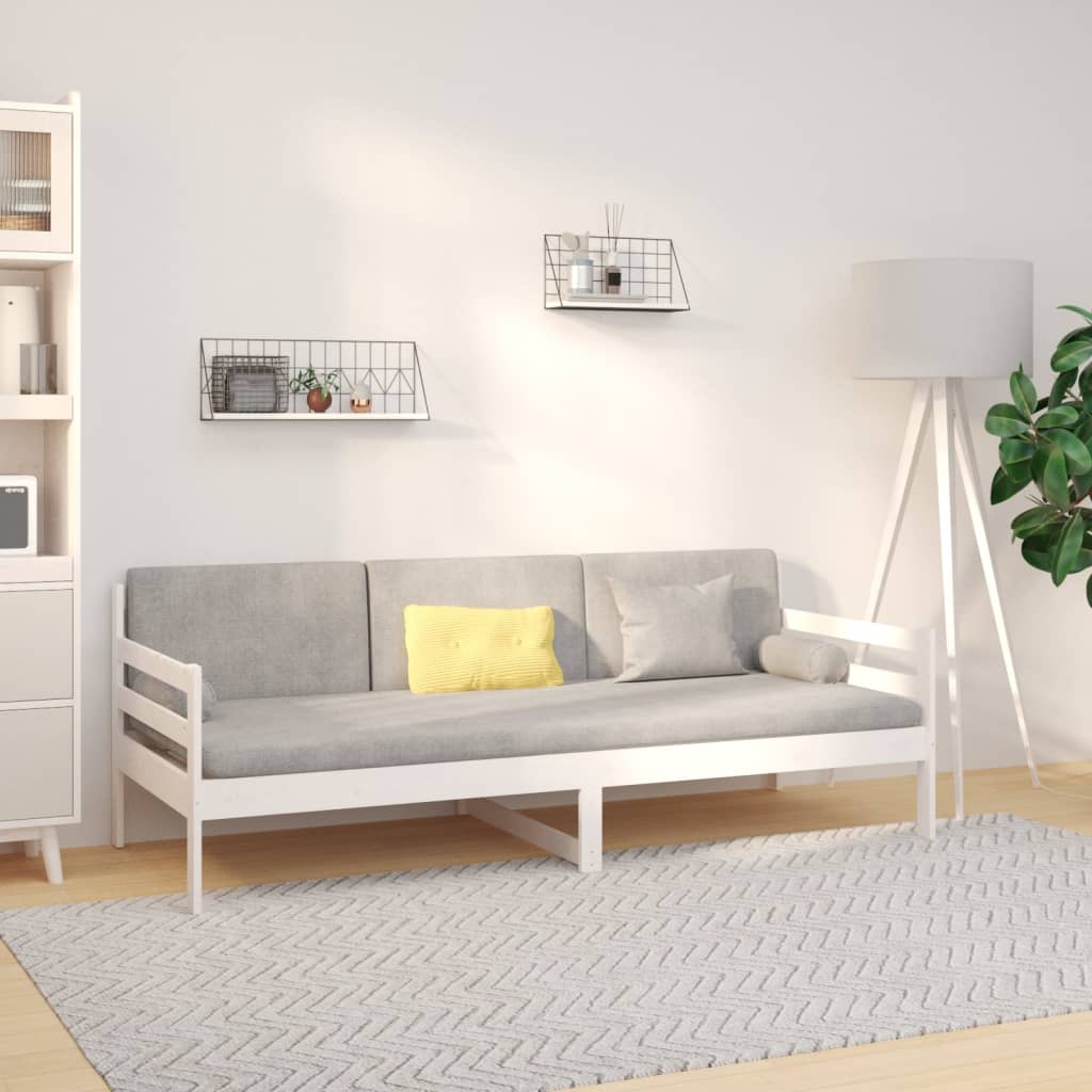 Day Bed without Mattress White 90x190 cm Solid Wood Pine