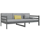 Day Bed without Mattress Grey 90x190 cm Solid Wood Pine - Side View