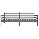 Day Bed without Mattress Grey 90x190 cm Solid Wood Pine - Rear View