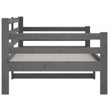 Day Bed without Mattress Grey 90x190 cm Solid Wood Pine - Close-Up Angle
