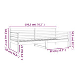 Day Bed without Mattress Grey 90x190 cm Solid Wood Pine - Extra Image