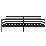 Day Bed without Mattress Black 90x190 cm Solid Wood Pine - Rear View