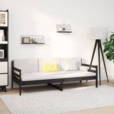 Day Bed without Mattress Black 90x190 cm Solid Wood Pine