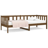 Day Bed without Mattress Honey Brown 90x190 cm Solid Wood Pine - Front View