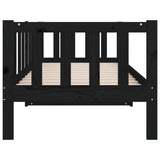 Day Bed without Mattress Black 90x190 cm Solid Wood Pine - Close-Up Angle