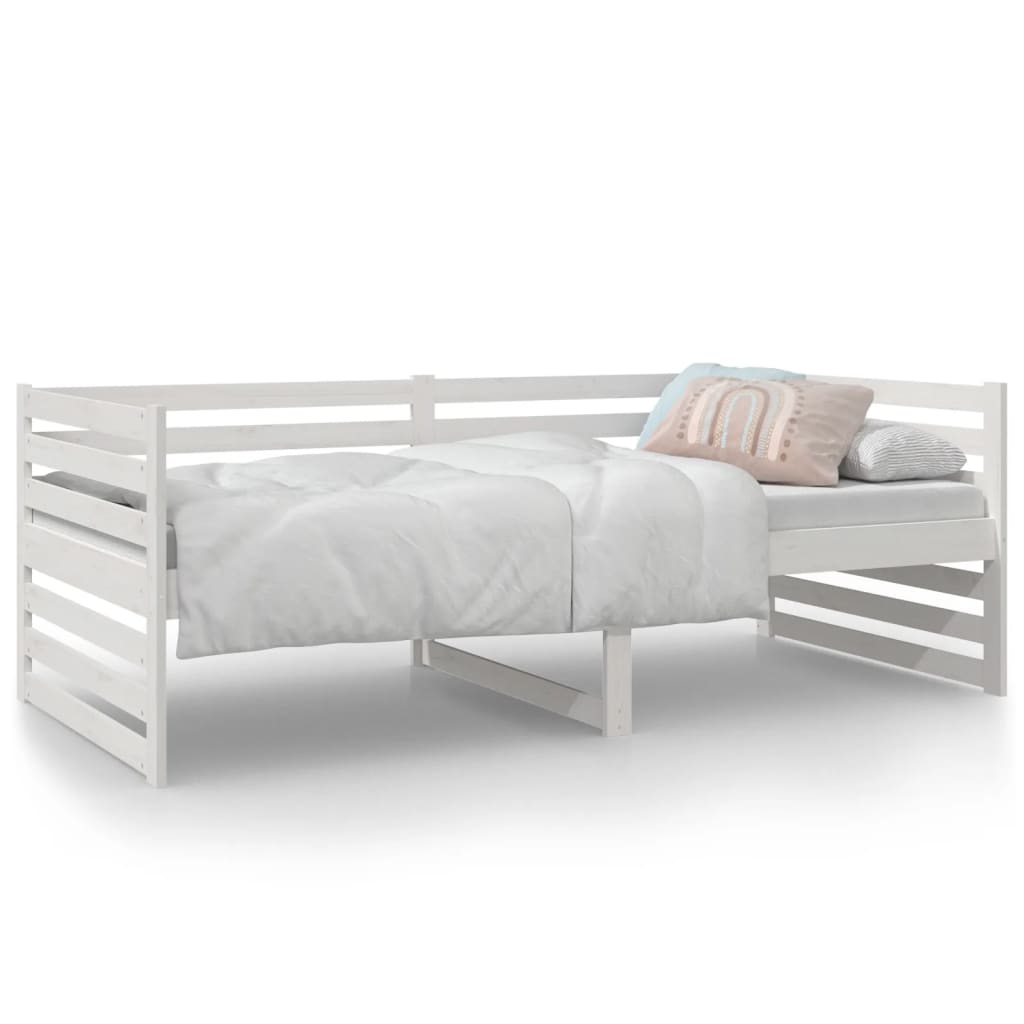 Day Bed without Mattress White 90x190 cm Solid Wood Pine
