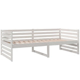 Day Bed without Mattress White 90x190 cm Solid Wood Pine - Close-Up Angle