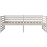 Day Bed without Mattress White 90x190 cm Solid Wood Pine - Low Angle