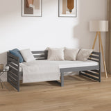 Day Bed without Mattress Grey 90x190 cm Solid Wood Pine - Side View