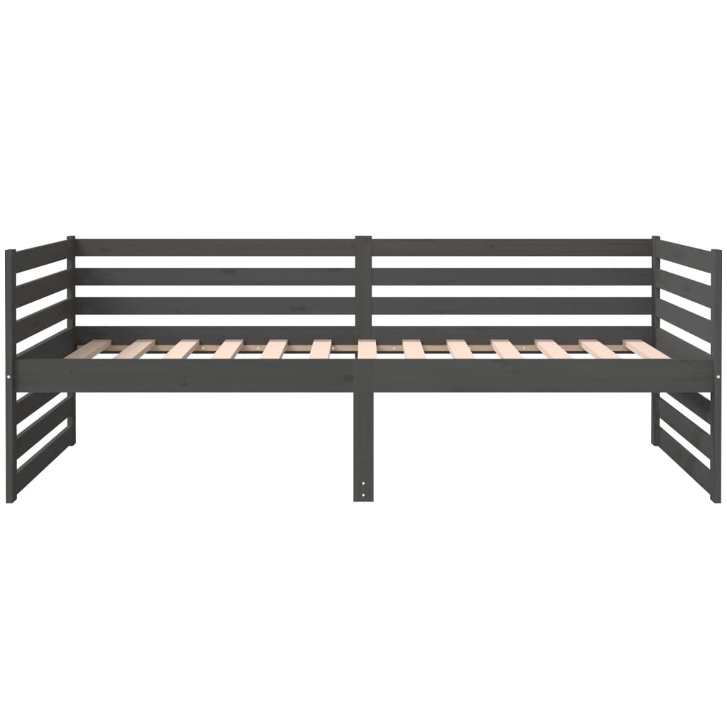 Day Bed without Mattress Grey 90x190 cm Solid Wood Pine
