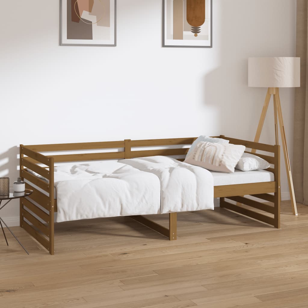 Day Bed without Mattress Honey Brown 90x190 cm Solid Wood Pine