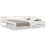 Pull-out Day Bed without Mattress White 90x190 cm - Front View