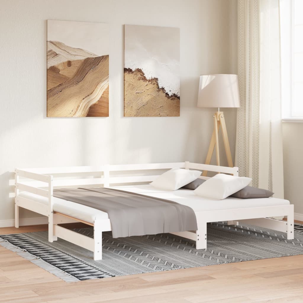 Pull-out Day Bed without Mattress White 90x190 cm