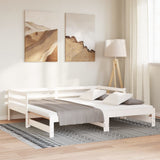 Pull-out Day Bed without Mattress White 90x190 cm - Top-Down View