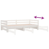 Pull-out Day Bed without Mattress White 90x190 cm - Extra Image