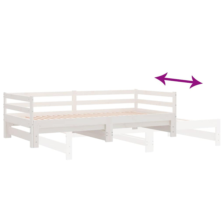 Pull-out Day Bed without Mattress White 90x190 cm