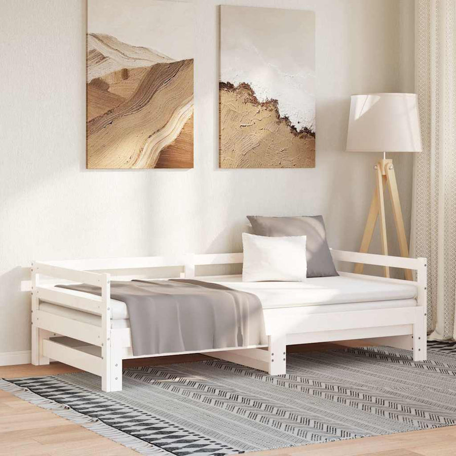 Pull-out Day Bed without Mattress White 90x190 cm