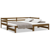 Pull-out Day Bed without Mattress Honey Brown 90x190 cm