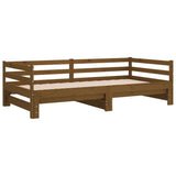 Pull-out Day Bed without Mattress Honey Brown 90x190 cm - Side View