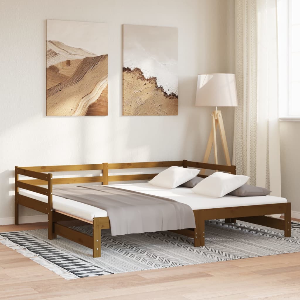 Pull-out Day Bed without Mattress Honey Brown 90x190 cm