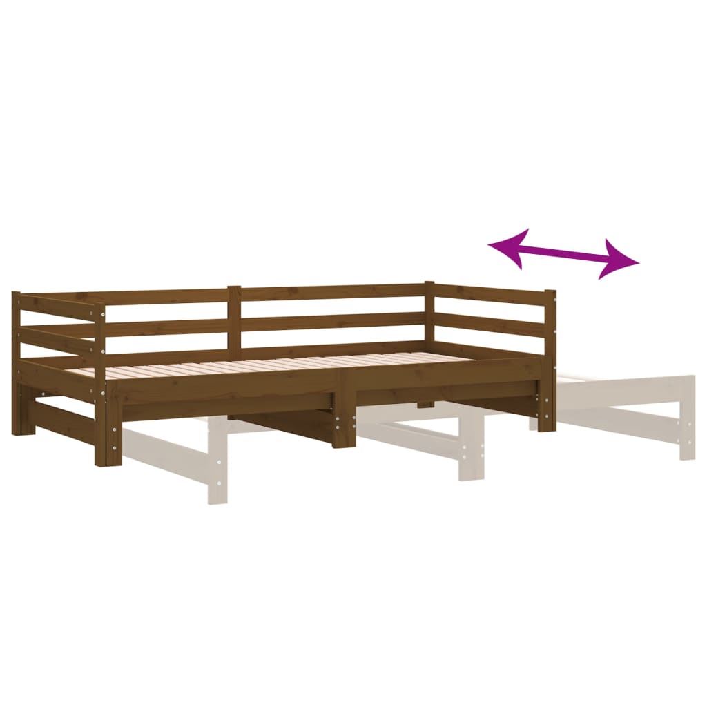 Pull-out Day Bed without Mattress Honey Brown 90x190 cm