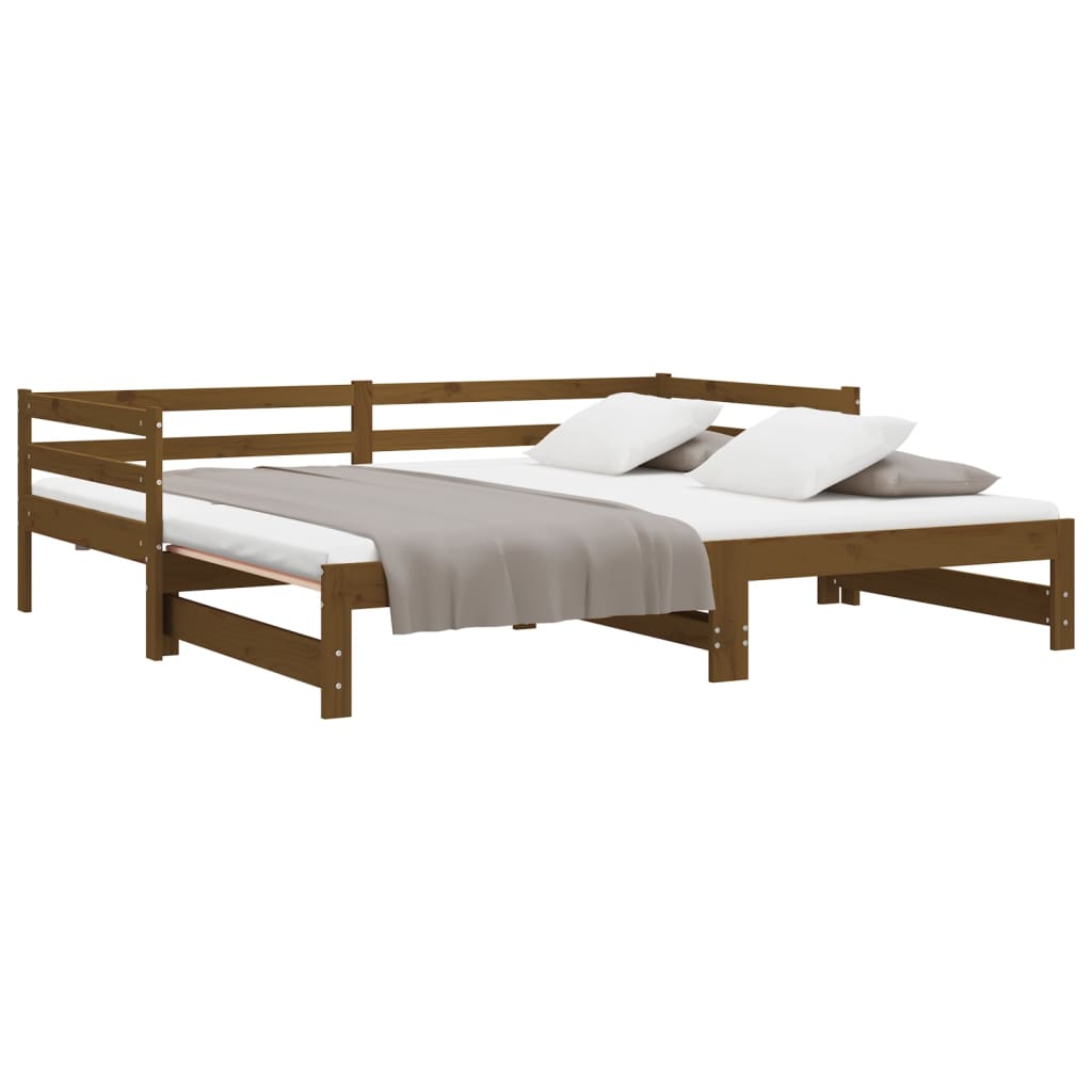 Pull-out Day Bed without Mattress Honey Brown 90x190 cm