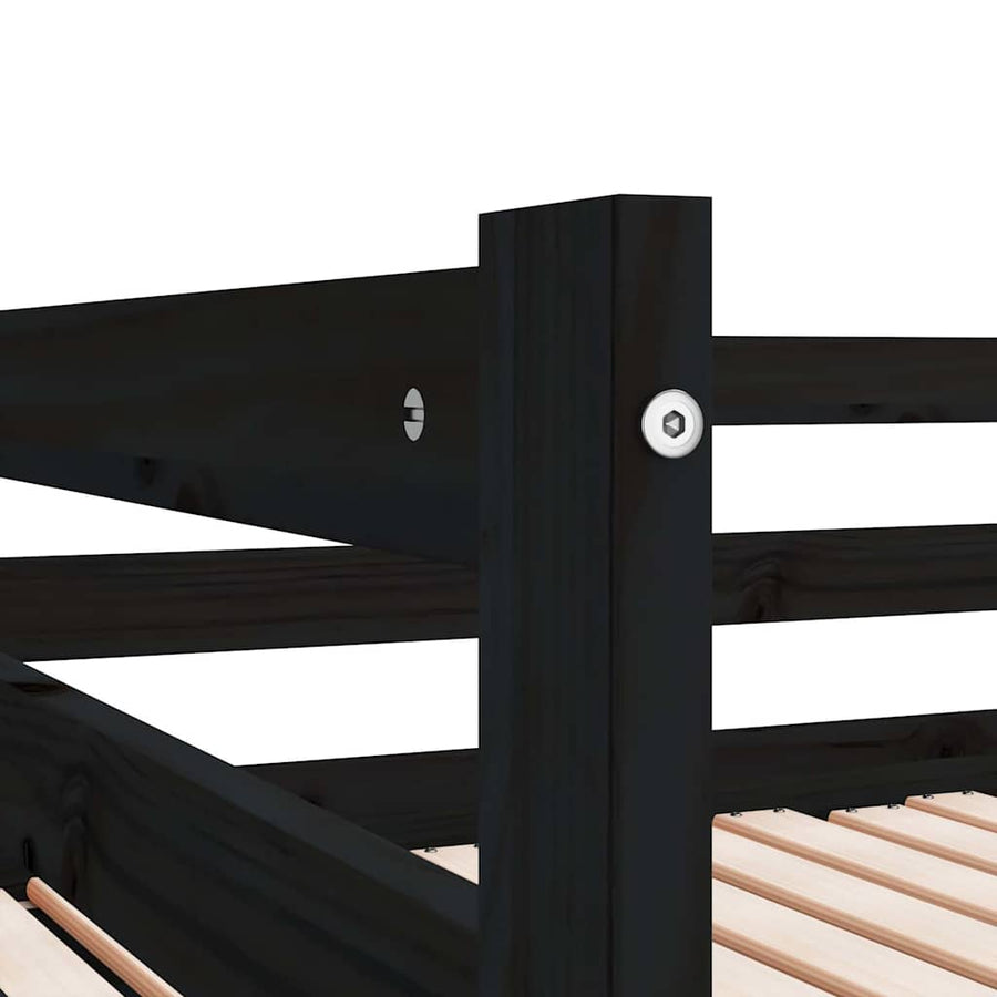 Pull-out Day Bed without Mattress Black 90x190 cm
