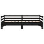 Pull-out Day Bed without Mattress Black 90x190 cm