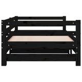 Pull-out Day Bed without Mattress Black 90x190 cm - Close-Up Angle