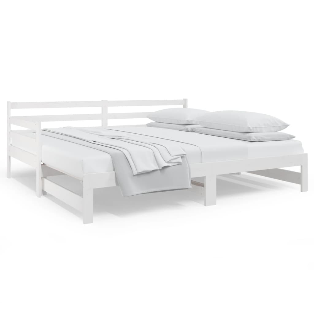 Pull-out Day Bed without Mattress White 2x(90x190) cm
