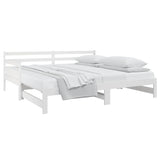 Pull-out Day Bed without Mattress White 2x(90x190) cm - Side View