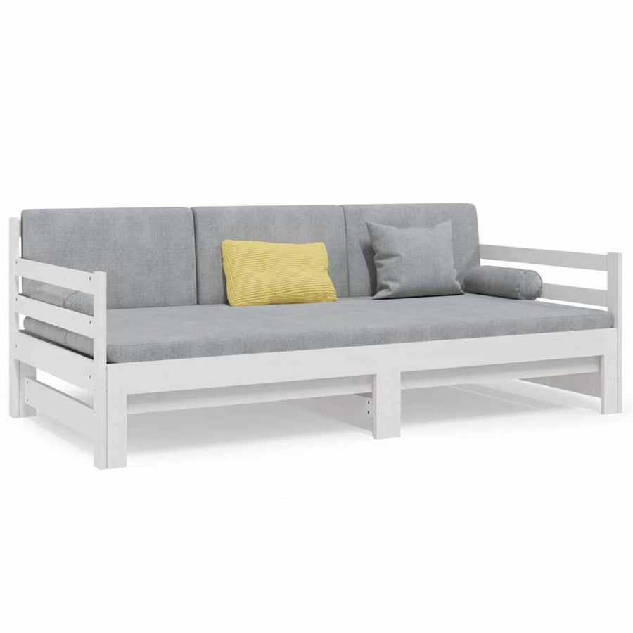 Pull-out Day Bed without Mattress White 2x(90x190) cm
