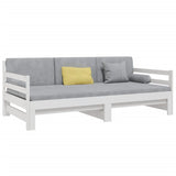 Pull-out Day Bed without Mattress White 2x(90x190) cm - Rear View