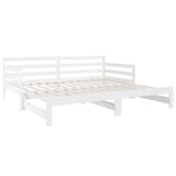 Pull-out Day Bed without Mattress White 2x(90x190) cm - Close-Up Angle