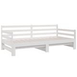 Pull-out Day Bed without Mattress White 2x(90x190) cm - Low Angle