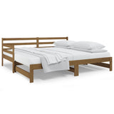 Pull-out Day Bed without Mattress Honey Brown 2x(90x190) cm - Front View