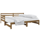 Pull-out Day Bed without Mattress Honey Brown 2x(90x190) cm - Side View