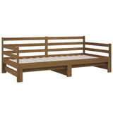 Pull-out Day Bed without Mattress Honey Brown 2x(90x190) cm